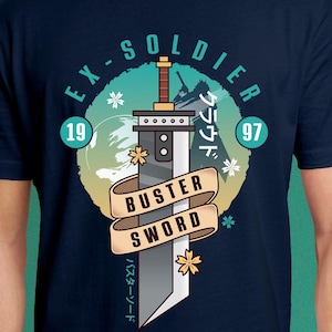 Cloud Buster Sword Emblem Unisex T-Shirt // Final Fantasy VII Video Game // Gaming Tee // Gamer T-Shirt // Cloud Strife // Fantasy 7 Rebirth