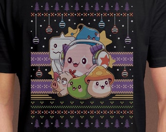 Maple World Ugly Sweater Unisex T-Shirt // Maplestory Video Game // Gaming tee // Gamer Shirt // Pink Bean // Ugly Christmas Sweater // JRPG