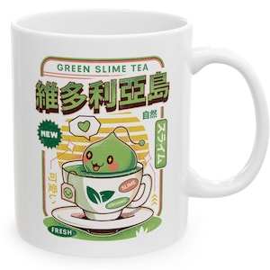 Ramuramu Valley Green Tea Keramiktasse // Maplestory Videospiel // Gaming // Gamer // Kaffee // Slime // Tasse Tee // Kawaii
