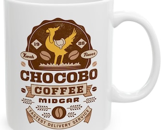 Chocobo Coffee Vintage Keramiktasse (11oz oder 15oz) // Final Fantasy VII Videospiel // Gaming // Gamer // Tasse Tee // Cactuar // Moogle