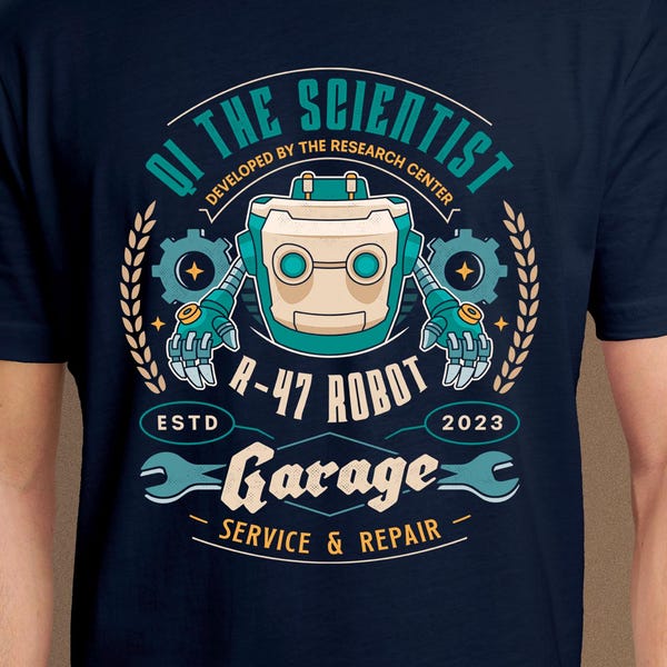 Qi R 47 Garage Emblem Unisex T-Shirt // My Time At Sandrock Video game // Gaming Tee // Gamer // My Time At Evershine // Farming Simulator