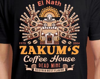 Zakum Coffee Emblem Unisex T-Shirt // Maplestory Video Game // Gaming Tee // Gamer T-Shirt // Pink Bean // Slime // Orange Mushroom // Yeti