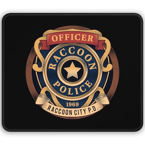 Mouse Pad Raccoon City Police Emblem // Resident Evil Video Games // Gaming // Umbrella Corporation // Albert Wesker // Survival Horror