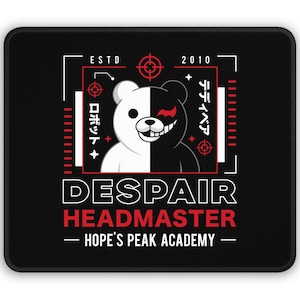 Alfombrilla de ratón Despair Headmaster Estética // Videojuegos Danganronpa // Gaming // Gamer // Anime // Manga // Monokuma // Monobear // Bear