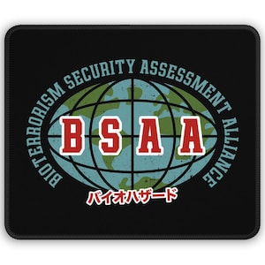 Mouse Pad Bsaa Vintage Emblem // Resident Evil Video Games // Gaming // Gamer // Umbrella Corporation // Raccoon City // Survival Horror