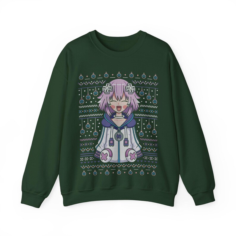 Planeptune Ugly Sweater Unisex Crewneck Sweatshirt // Neptunia Video Game // Gaming // Top Nep // Hyperdimension Neptunia / Xmas / Christmas image 8