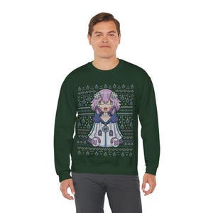 Planeptune Ugly Sweater Unisex Crewneck Sweatshirt // Neptunia Video Game // Gaming // Top Nep // Hyperdimension Neptunia / Xmas / Christmas image 9