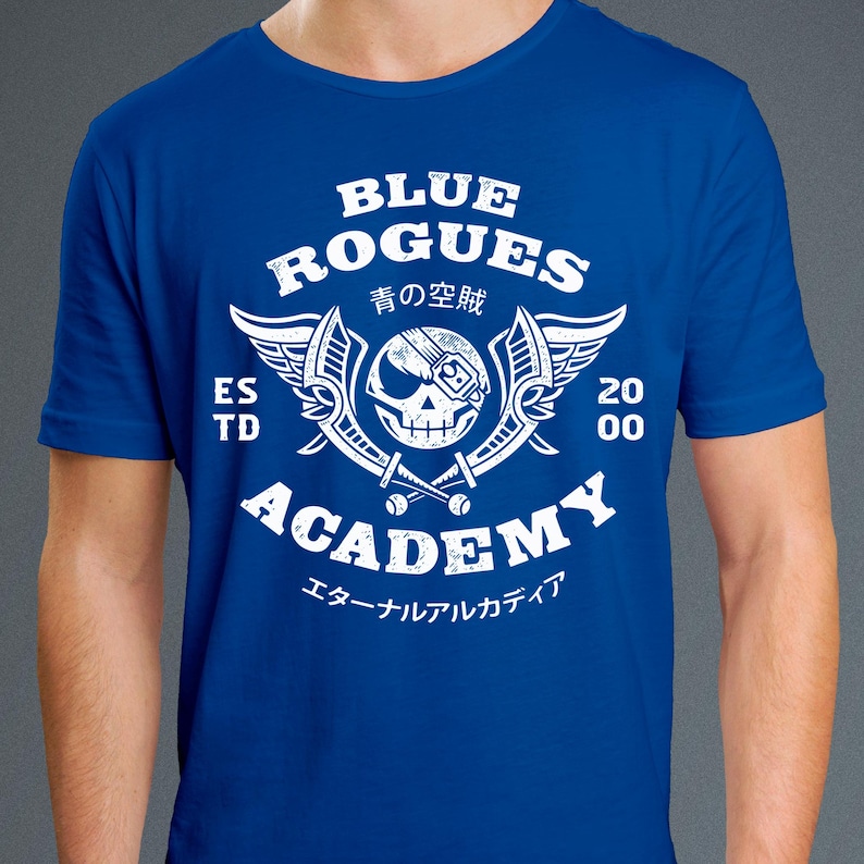 Blue Rogues Air Pirates Unisex T-Shirt // Skies Of Arcadia Video Game // Gaming Tee // Gamer T-Shirt // Skies Of Arcadia Legends// Vyse image 1