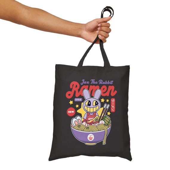 Jax Purple Rabbit Ramen Cotton Canvas Tote Bag // the Amazing