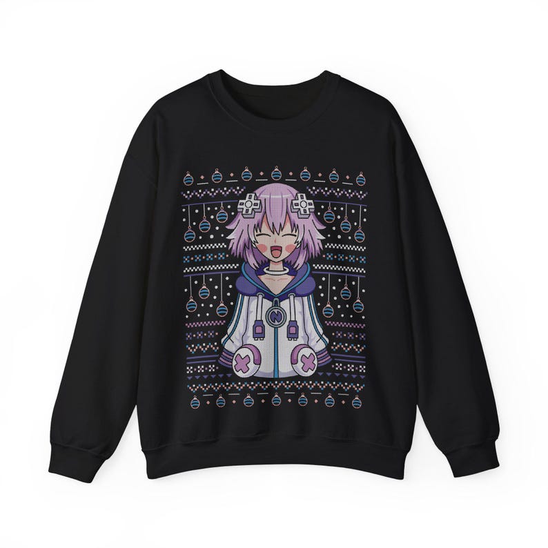 Planeptune Ugly Sweater Unisex Crewneck Sweatshirt // Neptunia Video Game // Gaming // Top Nep // Hyperdimension Neptunia / Xmas / Christmas image 1