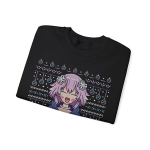 Planeptune Ugly Sweater Unisex Crewneck Sweatshirt // Neptunia Video Game // Gaming // Top Nep // Hyperdimension Neptunia / Xmas / Christmas image 6