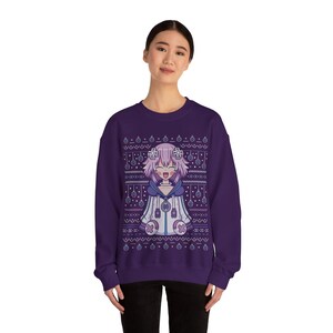 Planeptune Ugly Sweater Unisex Crewneck Sweatshirt // Neptunia Video Game // Gaming // Top Nep // Hyperdimension Neptunia / Xmas / Christmas image 5