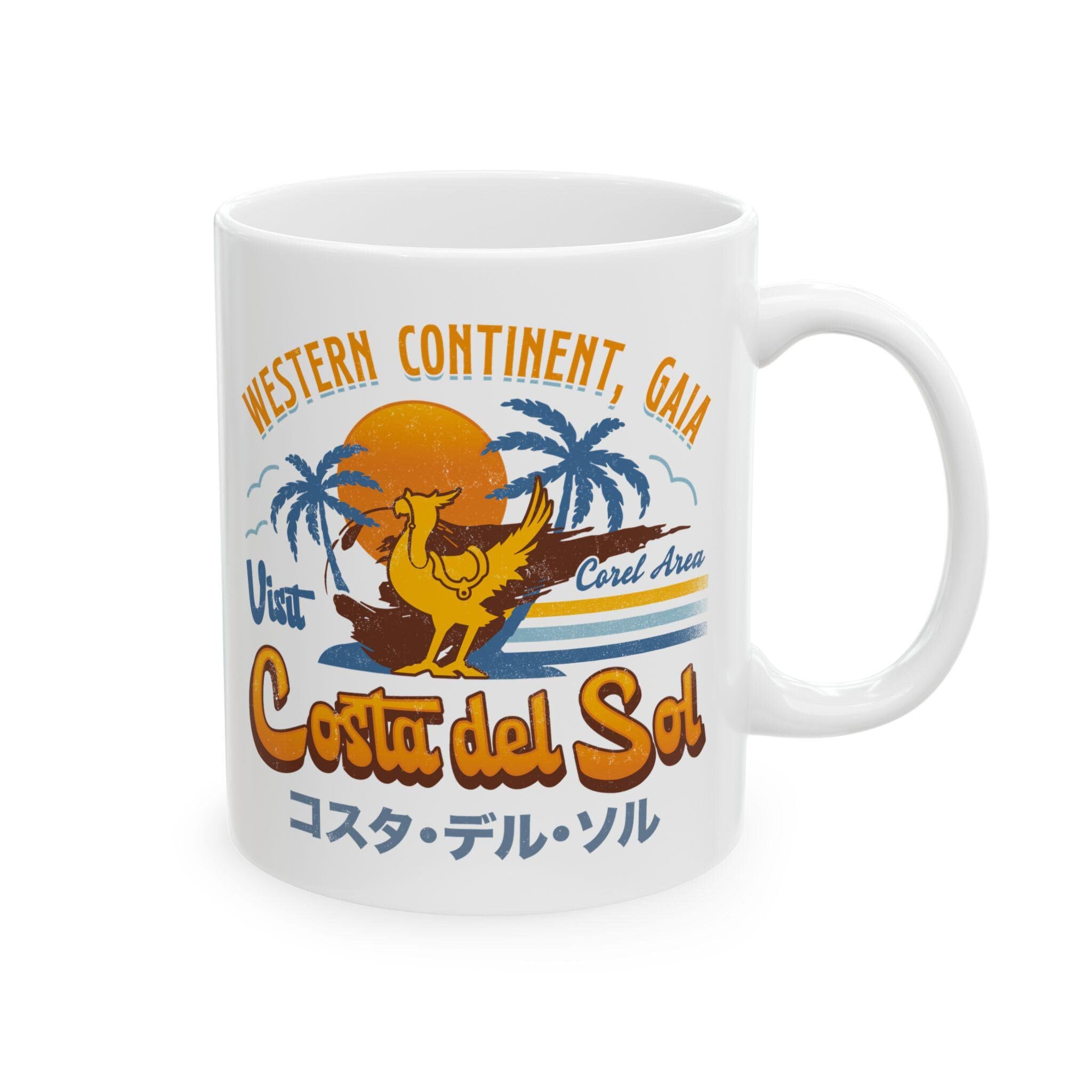Costa Del Sol Vintage Keramiktasse // Final Fantasy VII Videospiel // Gaming // Gamer // Chocobo // Cactilio // JRPG // Moogle