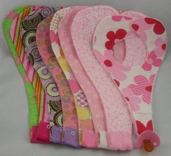 Items similar to Pacifier Bib Darling Designer Fabric Binky Bibs for