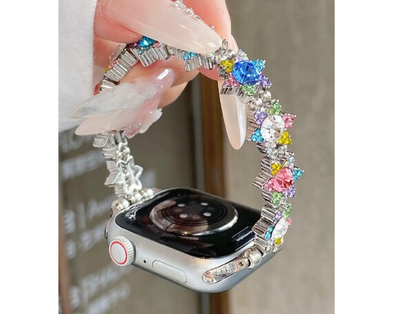 Handmade Sunflower Rhinestone Apple Watch Band: Bling Bling  display picture 2