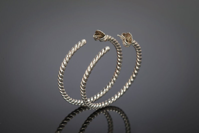 Set 3 Paia Orecchini A Cerchio Twist Oro, Argento E Rame &ndash; Misure Graduate 1 1/8'' &ndash; 1 15/16''
