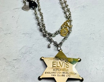 Vintage Elvis Fan Club Sheriff’s Badge Necklace