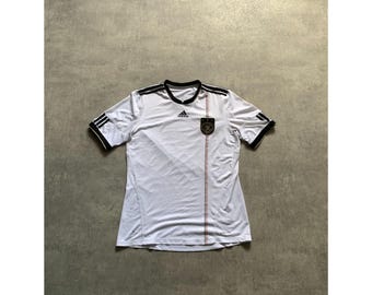 Adidas deutscher fussball bund germany football soccer jersey t-shirt męski rozmiar M - L biały