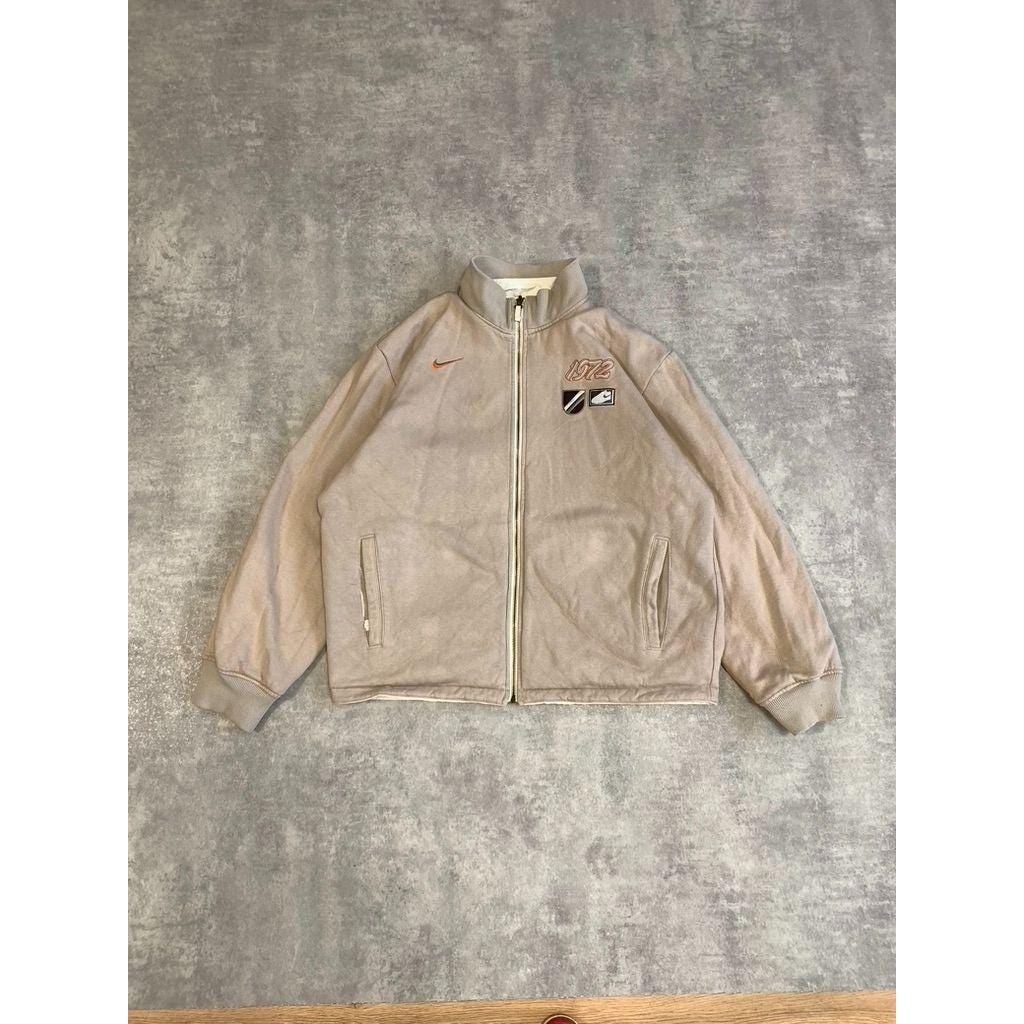 Nike Cortez 1972 Reversible Double Sided Beige Brown Mens Jacket