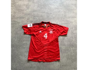 Camiseta Adidas de la Bundesliga de fútbol alemán para hombre, tallas S-M, roja, Alemania #4 Huth