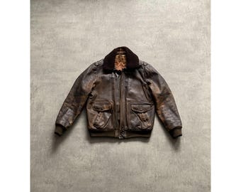 Mimosa Real Leather Mens Bomber Zip Jacket L Black - Etsy