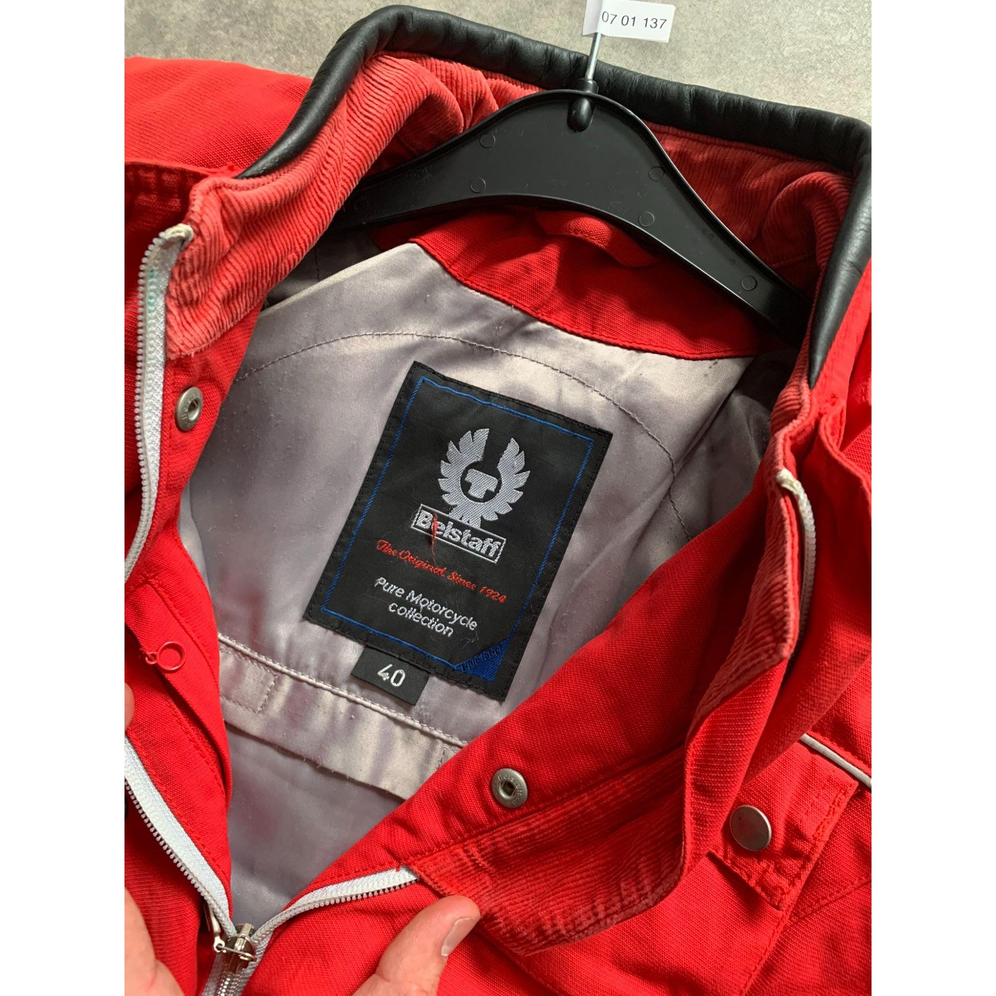 Belstaff Pure Moto Motorcycle Collection Womens Jacket Size 40 Red 