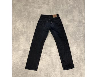 Deadstock Levi's 501 Black Jeans: 90s USA Made Raw Denim W29 L32