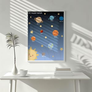 Solar System Poster, Educational Wall Art, Space Nursery Print, Homeschool Printable, Playroom Decor, Kids Wall Decor, Classroom Decor, Star