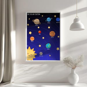 Solar System Poster, Educational Wall Art, Space Nursery Print, Homeschool Printable, Playroom Decor, Kids Wall Decor, Classroom Decor