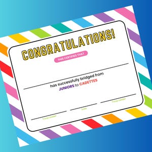 Bridging Certificate - Juniors to Cadettes - Stripes
