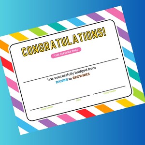 Bridging Certificate - Daisies to Brownies - Stripes