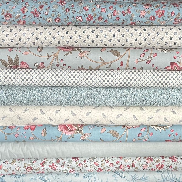 Blue Antoinette Half Yard Fabric Bundle - French General - Moda