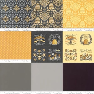 Gray Yellow Honey and Lavender Fabric Group - Deb Strain - Moda - 56080 - 56082 - 56083 - 56085 - 56081 - 56089
