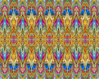 Multicolor Duets Lava Fabric - 12352B-99 - Paula Nadelstern - Digitally Printed - Benartex - By the Yard
