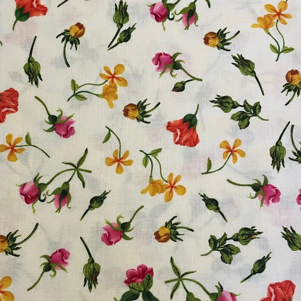 Flower Bud Blossom Fabric - 26" x 44" - C8341 - Timeless Treasures