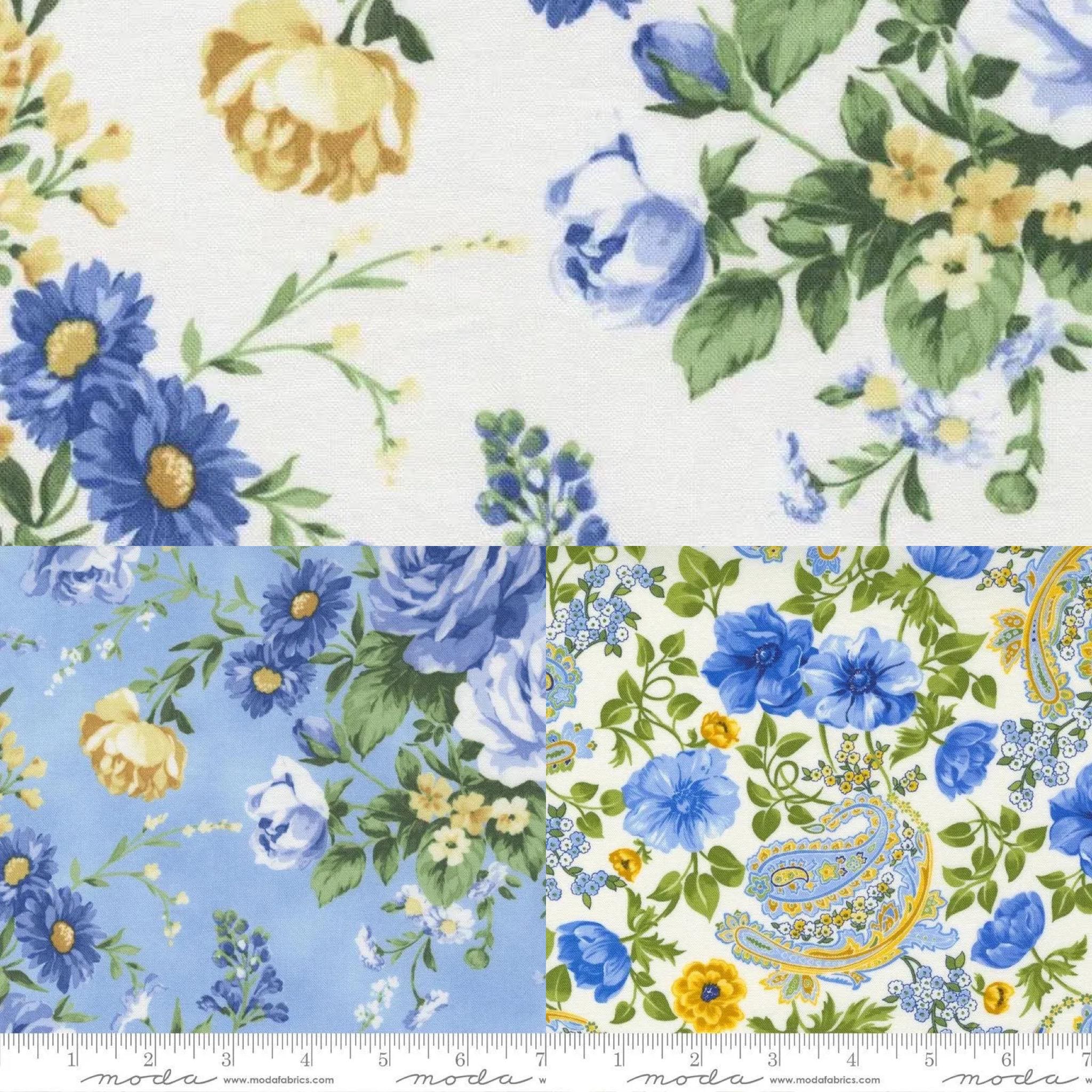Blue White Summer Breeze Fabric Group - Moda - 33680 - 33686 - 33610