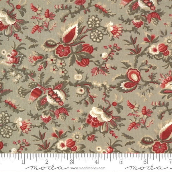 Roche Grey Jardin De Fleurs Fabric - 13892 16 - French General - Moda