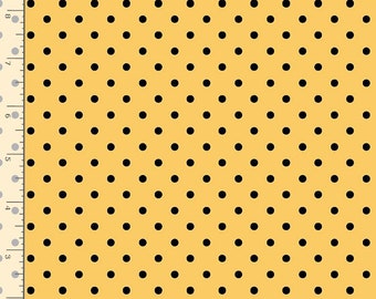 Yellow Black Dot Save the Bees Fabric - C1820 - Timeless Treasures