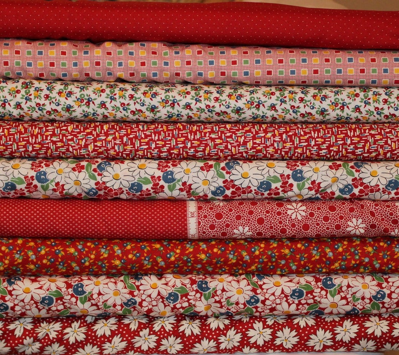 Red Play All Day Half Yard Fabric Bundle American Jane