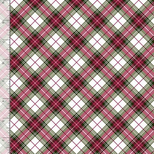 Red Green Black Christmas Bias Plaid Fabric - C7763 -  Timeless Treasures