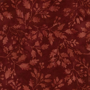 Berry Leaves Tonga Batik Fabric - 61" x 44" - B5975 - Timeless Treasures