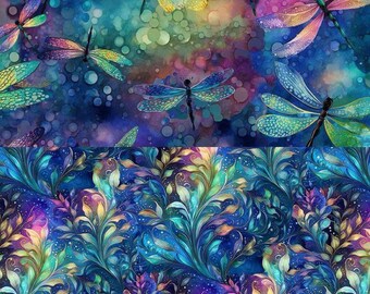 Blue Purple Dragonfly Illusion Fabric Group - Timeless Treasures - CD3205 - CD3207 - CD3208 - CD3212 - CD3213 - restock in next 60 days