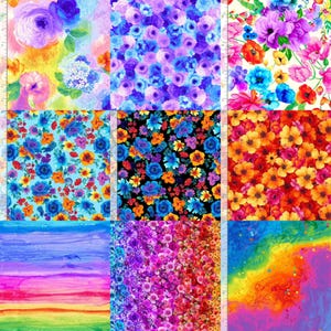Rain Blossoms and Night Blooms Fabric Group - Timeless Treasures - C7810 - CD8206 - C8415 - CD8203 - C7937 - C7938 - CD3630 - C7488