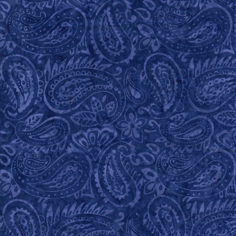 Blue Paisley Play Tonga Batik Fabric - B7916 - Timeless Treasures - by ...