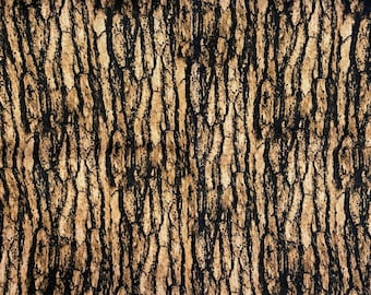 Brown Black Tree Texture Fabric - 18" x 44" - Benartex