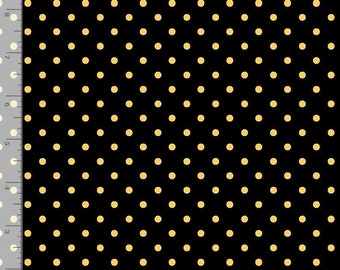 Black Yellow Dot Fabric - C1820 - Timeless Treasures