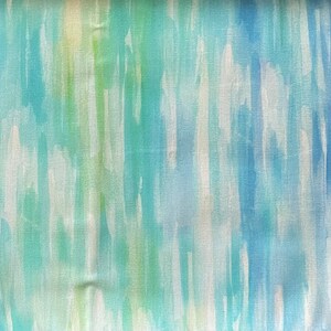 Green Blue Purple Watercolor - Wading with Water Lilies Fabric - U5062H-735 - Hoffman - By the Yard