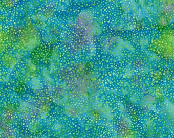 Parakeet Bali Dots Batik Fabric - 885H-271 - Hoffman Fabric - By the Yard