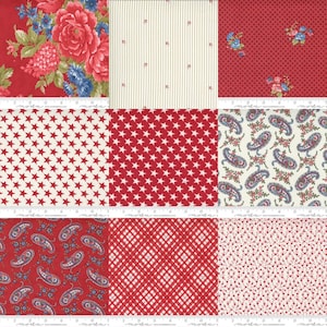 Red Belle Isle Fabric Group  - Moda - Minick and Simpson - 14920 - 14921 - 14922 - 14923 - 14924 - 14926 - 14917