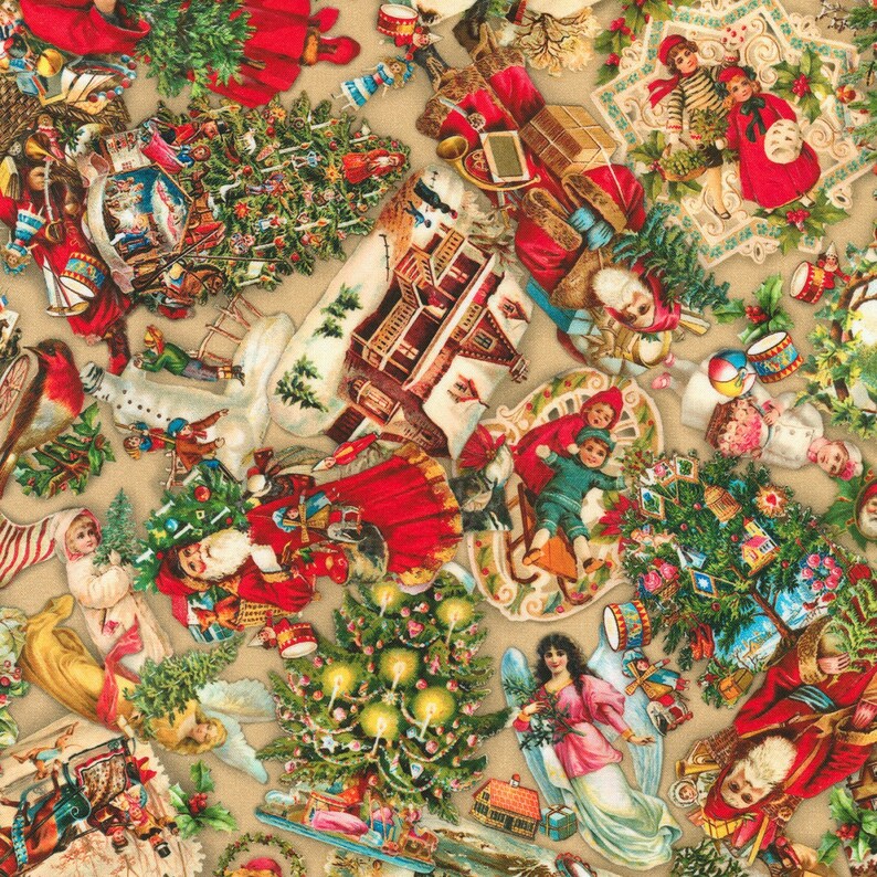 Library of Rarities Christmas Fabric 2200 Robert Kaufman Etsy